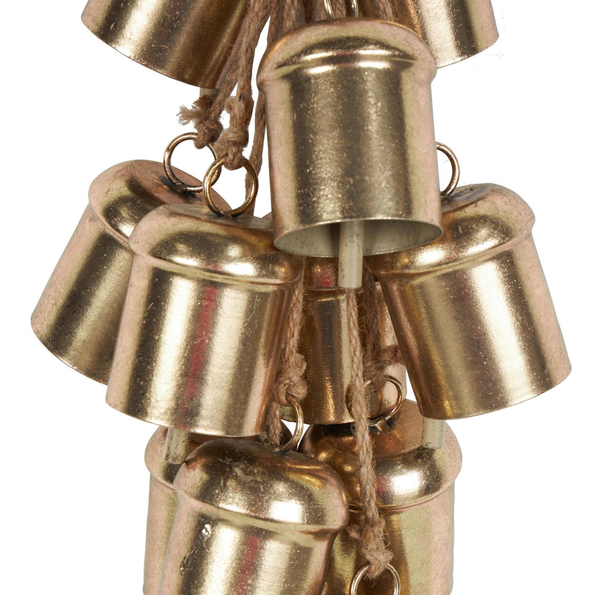 25" Gold Metal Cascading Cluster Decorative Bells